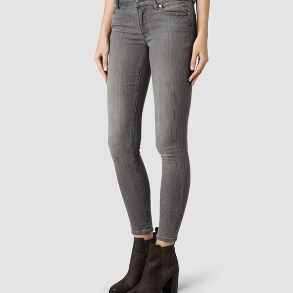 All Saints Denim - All Saints Mast Grey Skinny Jeans